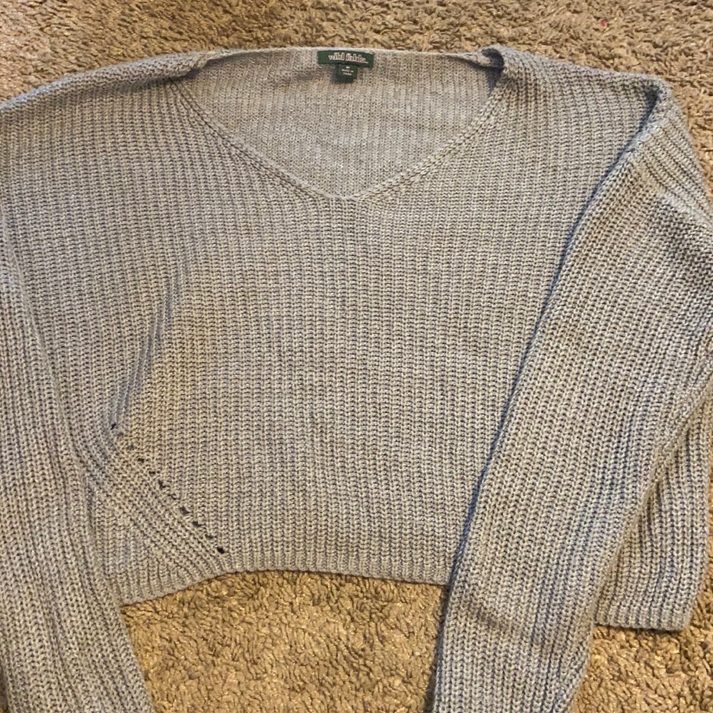 Gray cropped sweater